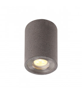 Levi Round Spotlight 1 x GU10 (Max 12W) IP65 Grey Concrete 2yrs Warranty-1