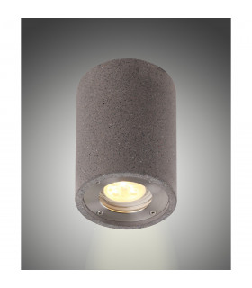 Levi Round Spotlight 1 x GU10 (Max 12W) IP65 Grey Concrete 2yrs Warranty-2