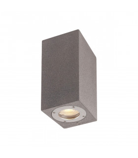 Levi Rectangular Wall Lamp 2 x GU10 (Max 12W) IP65 Grey Concrete 2yrs Warranty-1