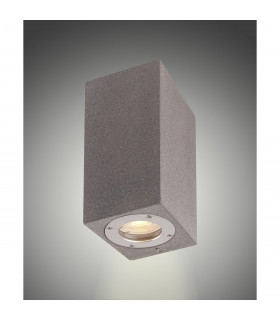 Levi Rectangular Wall Lamp 2 x GU10 (Max 12W) IP65 Grey Concrete 2yrs Warranty-2