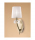 Loewe Wall Lamp Switched 1 Light E14 Antique Brass With White Shade-2