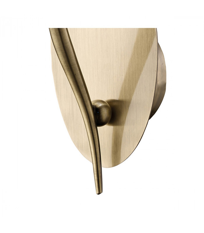 Loewe Wall Lamp Switched 1 Light E14 Antique Brass With White Shade-3