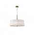 Loewe Single Pendant 3 Light E27 Antique Brass With White Shade-1