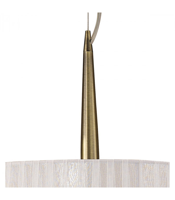 Loewe Single Pendant 3 Light E27 Antique Brass With White Shade-4