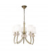 Loewe Pendant 5 Light E14 Antique Brass With White Shades-1
