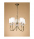 Loewe Pendant 5 Light E14 Antique Brass With White Shades-2