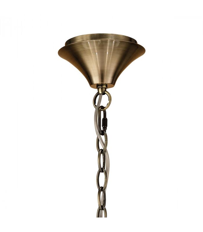 Loewe Slim Pendant 5 Light E14 Antique Brass With Soft Bronze Shades-3