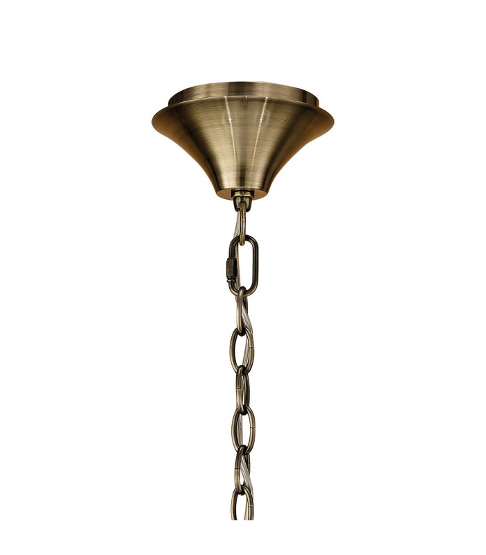 Loewe Pendant 3 Light E14 Antique Brass With Soft Bronze Shades-3