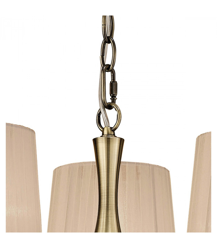 Loewe Pendant 3 Light E14 Antique Brass With Soft Bronze Shades-4