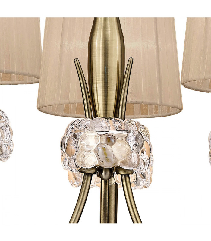 Loewe Pendant 3 Light E14 Antique Brass With Soft Bronze Shades-5