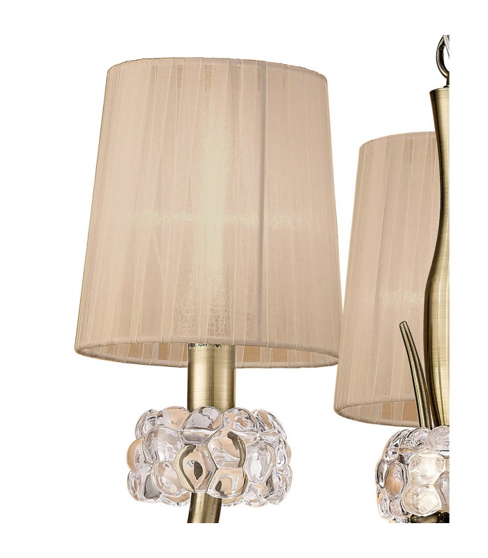 Loewe Pendant 3 Light E14 Antique Brass With Soft Bronze Shades-6