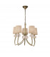 Loewe Pendant 5 Light E14 Antique Brass With Soft Bronze Shades-1