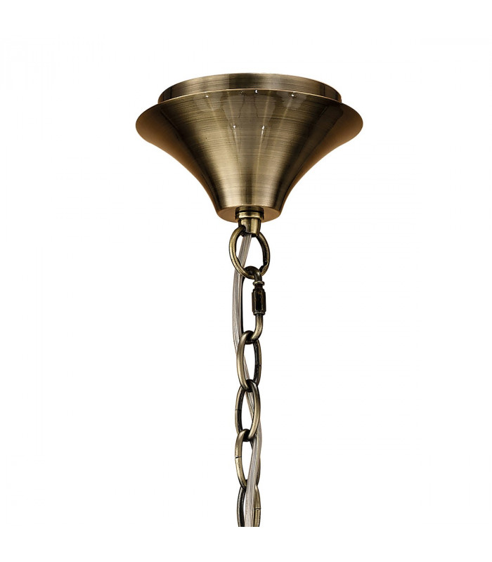 Loewe Pendant 5 Light E14 Antique Brass With Soft Bronze Shades-3