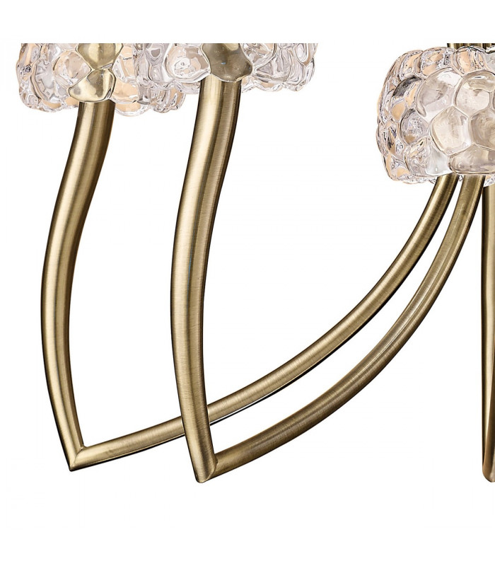 Loewe Pendant 5 Light E14 Antique Brass With Soft Bronze Shades-7