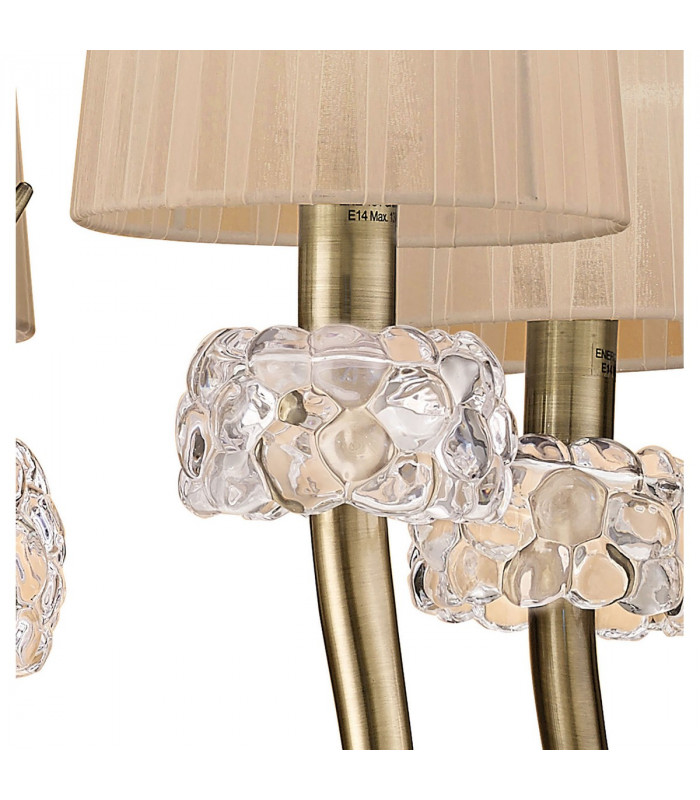 Loewe Pendant 5 Light E14 Antique Brass With Soft Bronze Shades-8