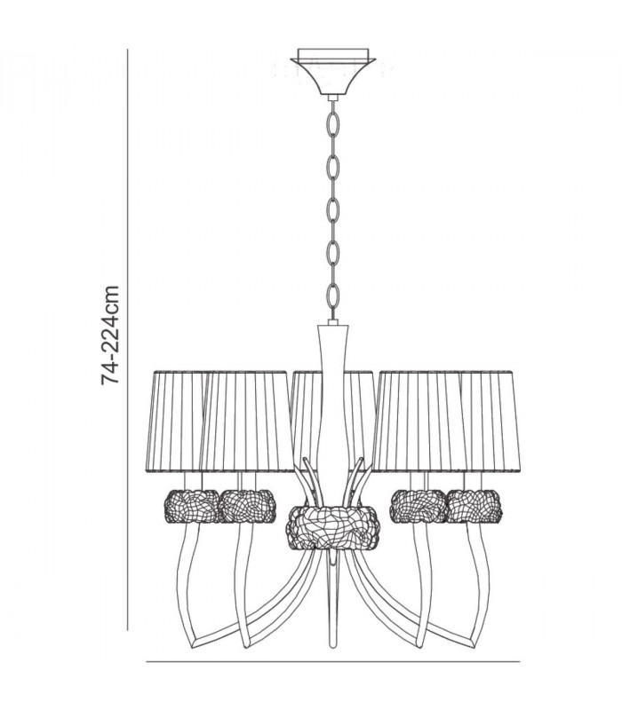 Loewe Pendant 5 Light E14 Antique Brass With Soft Bronze Shades-9
