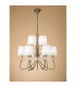 Loewe 2 Tier Pendant 6+3 Light E14 Antique Brass With White Shades-2