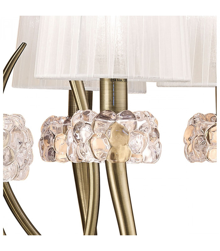 Loewe 2 Tier Pendant 6+3 Light E14 Antique Brass With White Shades-8