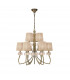Loewe 2 Tier Pendant 6+3 Light E14 Antique Brass With Soft Bronze Shades-1