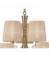 Loewe 2 Tier Pendant 6+3 Light E14 Antique Brass With Soft Bronze Shades-4