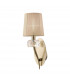 Loewe Wall Lamp Switched 1 Light E14 Antique Brass With Soft Bronze Shade-1