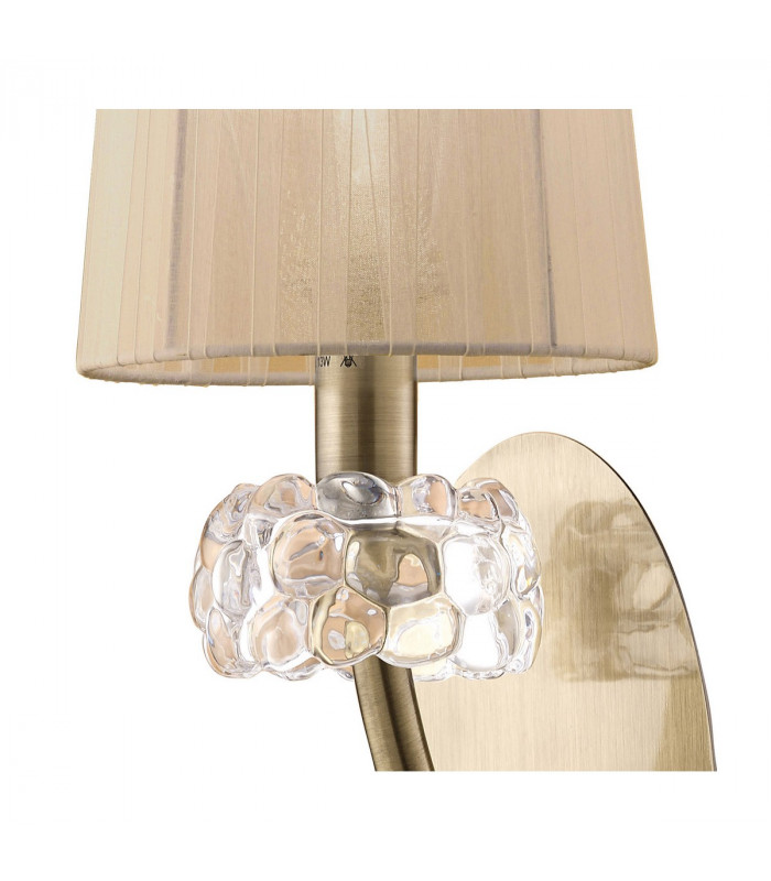 Loewe Wall Lamp Switched 1 Light E14 Antique Brass With Soft Bronze Shade-4