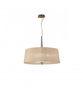 Loewe Single Pendant 3 Light E27 Antique Brass With Soft Bronze Shade-1