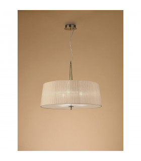 Loewe Single Pendant 3 Light E27 Antique Brass With Soft Bronze Shade-2
