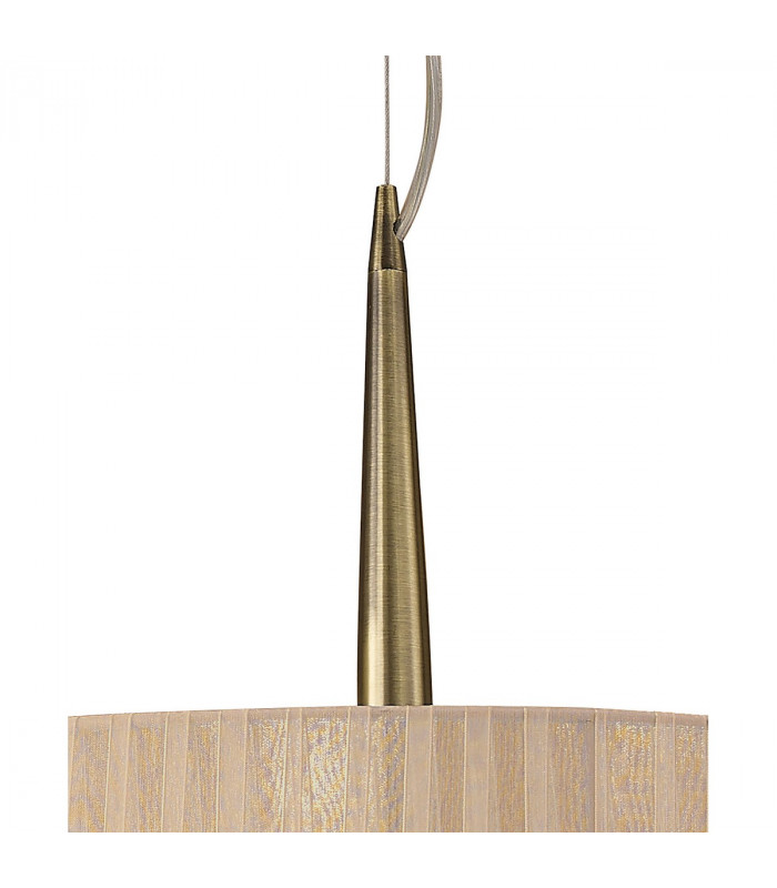 Loewe Single Pendant 3 Light E27 Antique Brass With Soft Bronze Shade-4