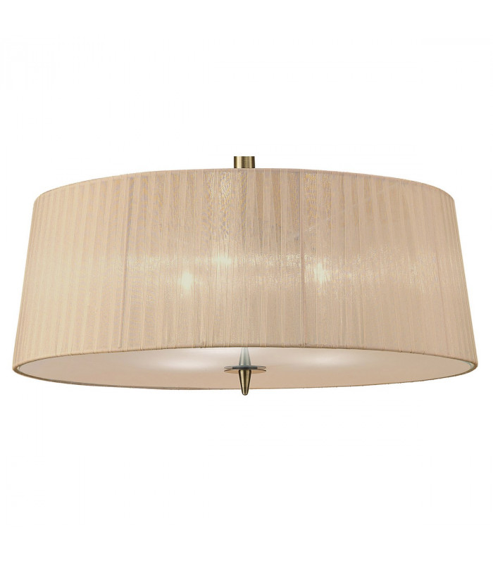 Loewe Single Pendant 3 Light E27 Antique Brass With Soft Bronze Shade-5