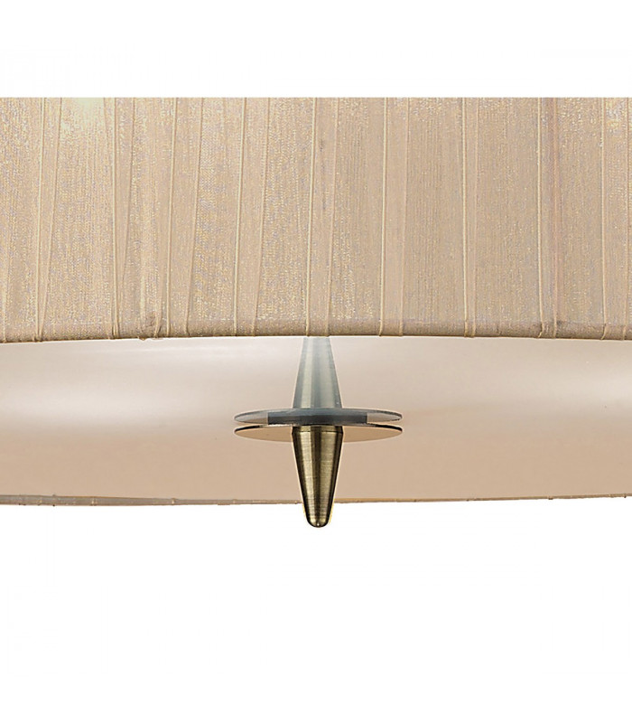 Loewe Single Pendant 3 Light E27 Antique Brass With Soft Bronze Shade-6