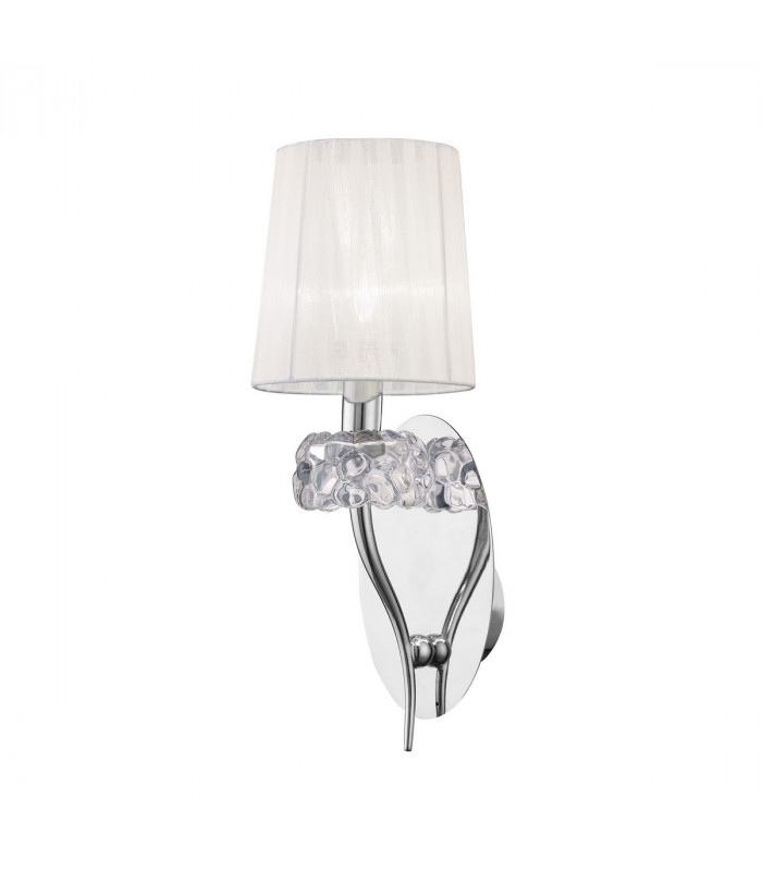 Loewe Wall Lamp 1 Light E14 Polished Chrome With White Shade-1
