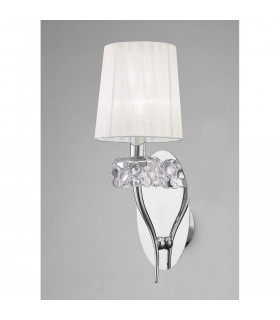 Loewe Wall Lamp 1 Light E14 Polished Chrome With White Shade-2