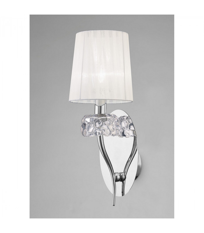 Loewe Wall Lamp 1 Light E14 Polished Chrome With White Shade-2