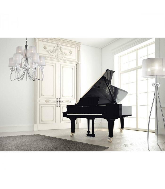 Loewe Wall Lamp 1 Light E14 Polished Chrome With White Shade-3