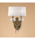 Loewe Wall Lamp Switched 2 Light E14 Antique Brass With White Shade-2