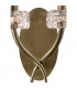 Loewe Wall Lamp Switched 2 Light E14 Antique Brass With White Shade-3