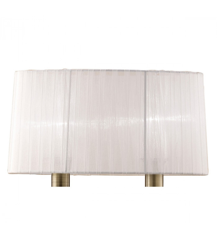 Loewe Wall Lamp Switched 2 Light E14 Antique Brass With White Shade-6