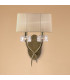 Loewe Wall Lamp Switched 2 Light E14 Antique Brass With Soft Bronze Shade-2