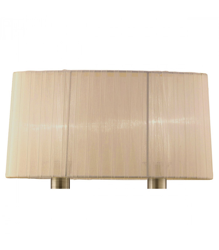 Loewe Wall Lamp Switched 2 Light E14 Antique Brass With Soft Bronze Shade-6