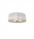 Loewe Flush Ceiling 3 Light E27 Antique Brass With White Shade-1