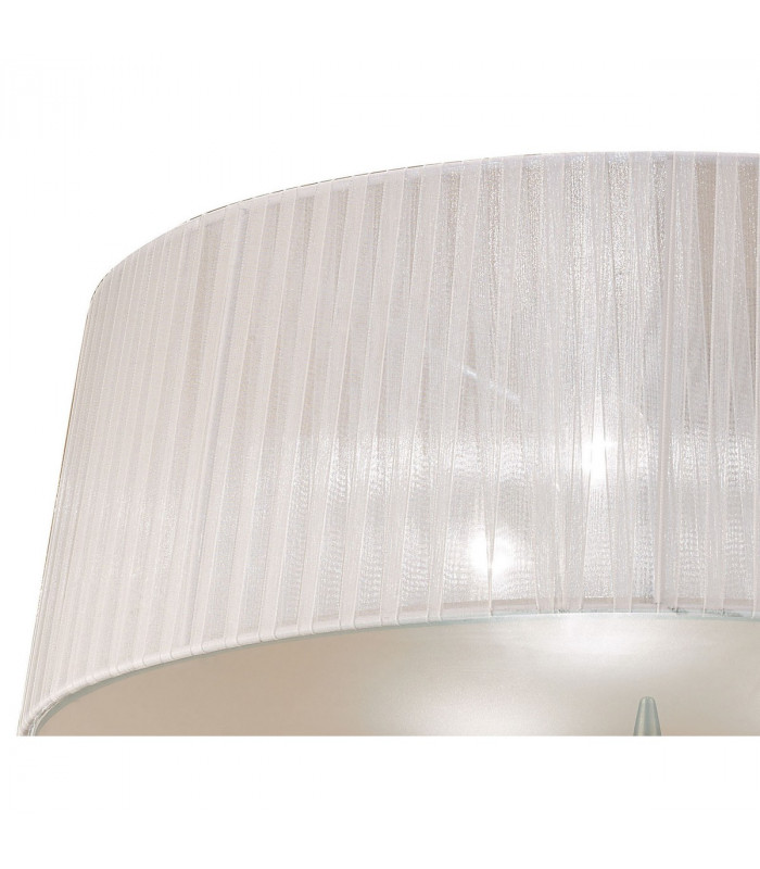 Loewe Flush Ceiling 3 Light E27 Antique Brass With White Shade-3
