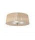 Loewe Flush Ceiling 3 Light E27 Antique Brass With Soft Bronze Shade-1