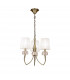 Loewe Pendant 3 Light E14 Antique Brass With White Shades-1