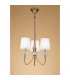 Loewe Pendant 3 Light E14 Antique Brass With White Shades-2