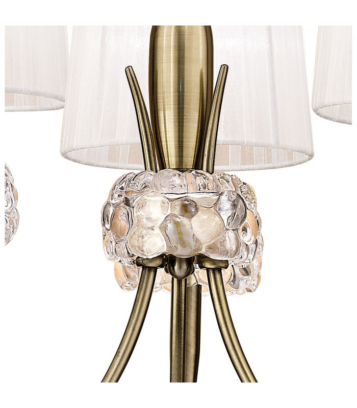 Loewe Pendant 3 Light E14 Antique Brass With White Shades-5