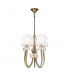 Loewe Slim Pendant 5 Light E14 Antique Brass With White Shades-1