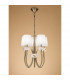 Loewe Slim Pendant 5 Light E14 Antique Brass With White Shades-2