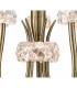 Loewe Slim Pendant 5 Light E14 Antique Brass With White Shades-5