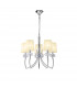 Loewe Pendant 5 Light E14 Polished Chrome With Cream Shades-1